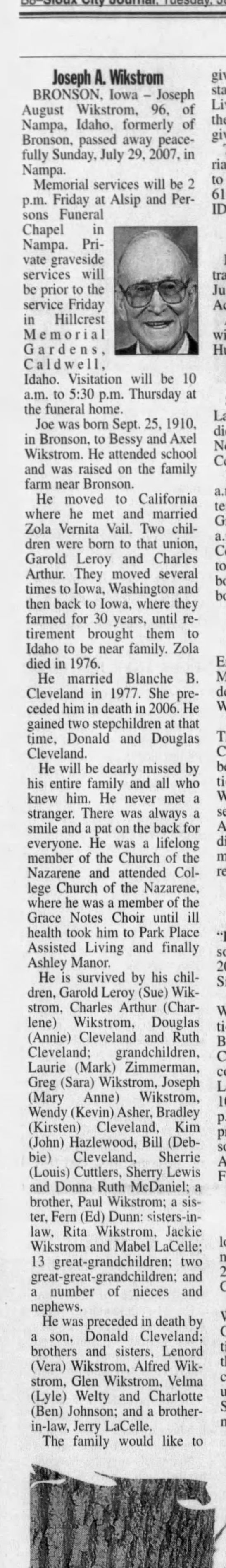 Clipping from Sioux City Journal